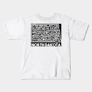 North Dakota Map Kids T-Shirt